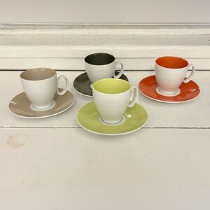 Guy Degrenne Espresso Cups and Saucers Set of 4